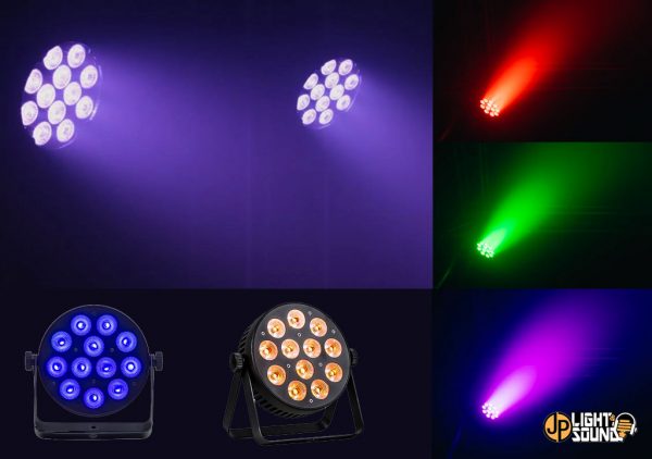 12x12w RGBWAUV LED Par Light Hire - JP Light & Sound