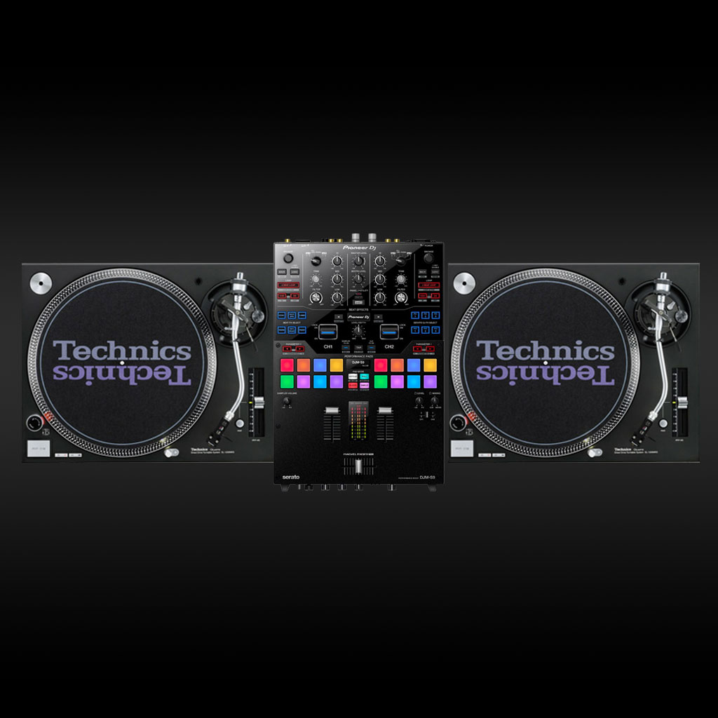 Vinyl DJ Equipment Hire Package 2 - Technics 1210mk2 with DJM-S9 DJ Mixer