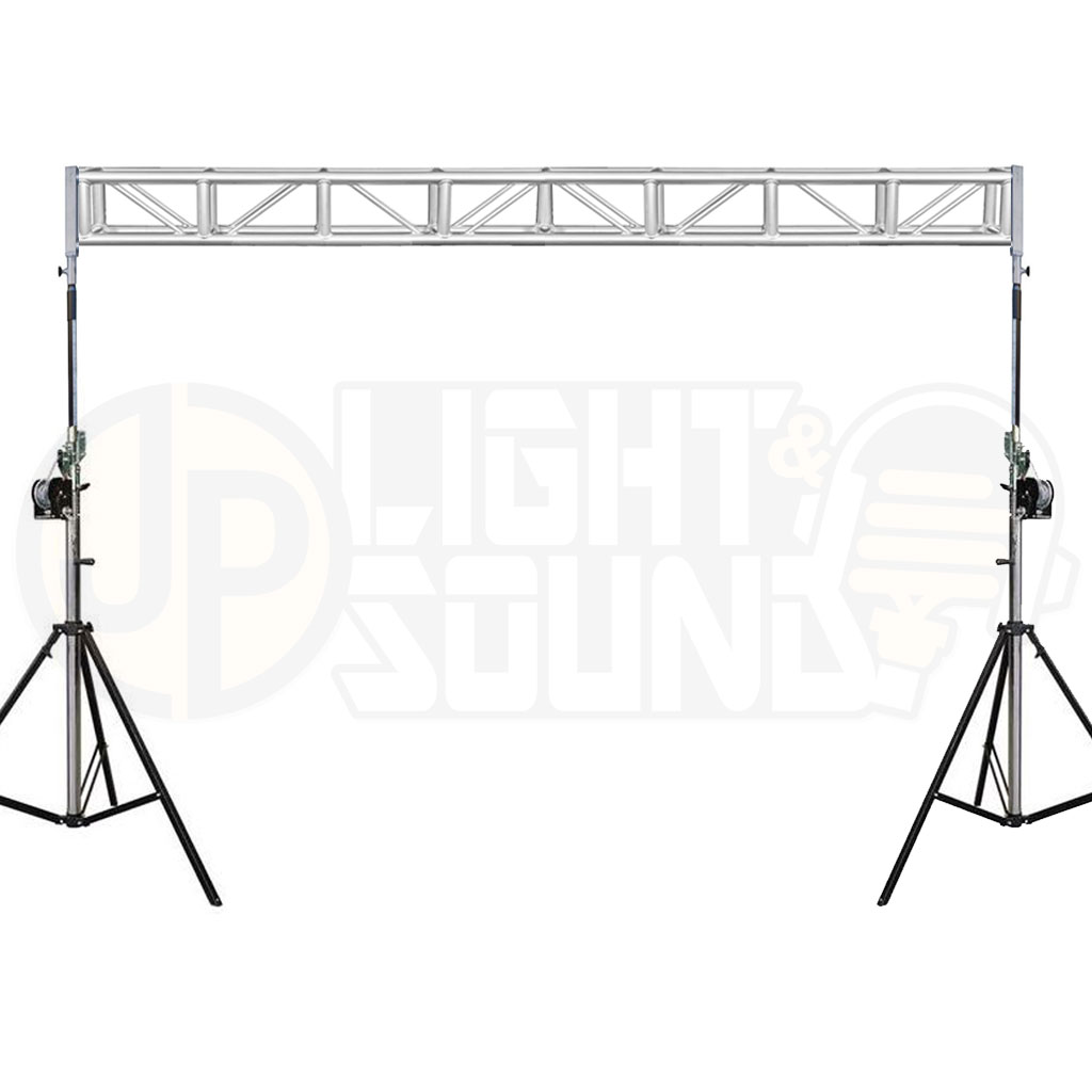 4m Box Truss on Winch Up Stands - JP Light & Sound - Adelaide Hire